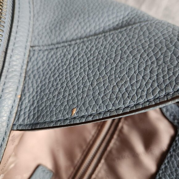 Michael Kors EUC Large Powder Blue Leather Tote With Silvertone Chain - Picture 16 of 16